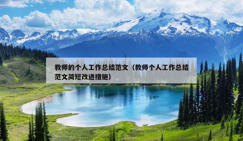 教师的个人工作总结范文(教师个人工作总结范文简短改进措施)