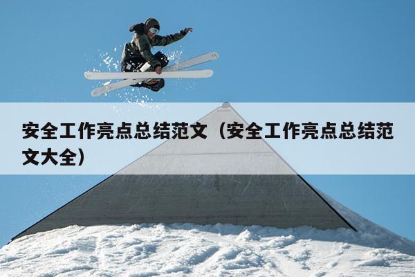 安全工作亮点总结范文(安全工作亮点总结范文大全)