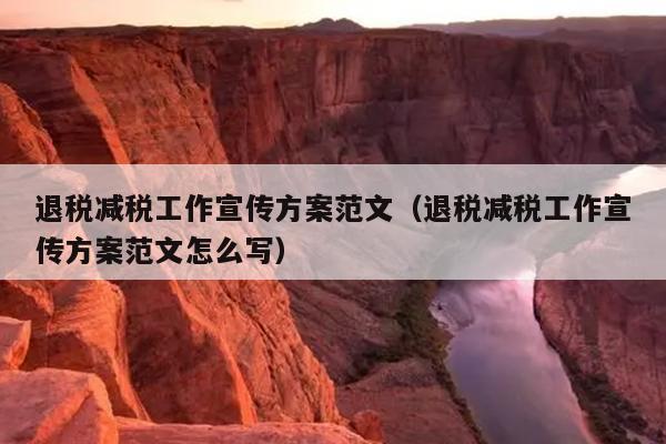 退税减税工作宣传方案范文(退税减税工作宣传方案范文怎么写)