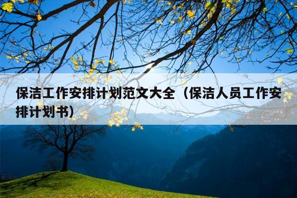 保洁工作安排计划范文大全(保洁人员工作安排计划书)