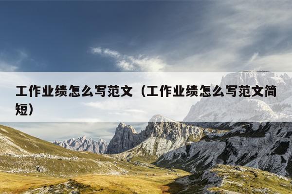 工作业绩怎么写范文(工作业绩怎么写范文简短)