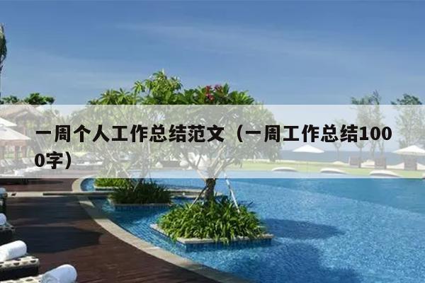 一周个人工作总结范文(一周工作总结1000字)