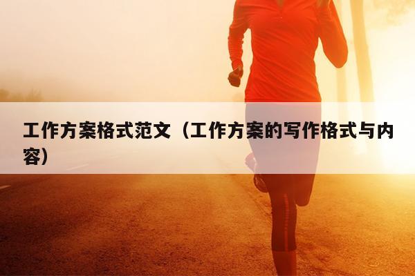工作方案格式范文(工作方案的写作格式与内容)