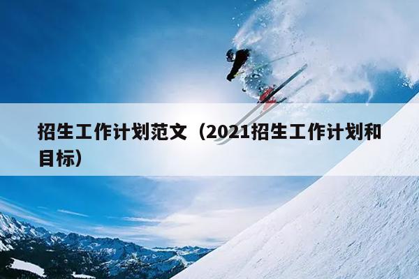招生工作计划范文(2021招生工作计划和目标)