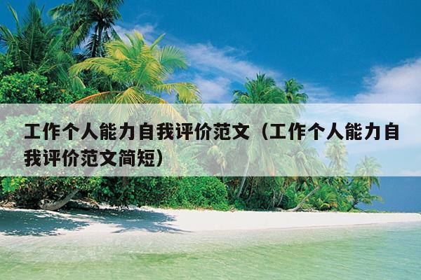 工作个人能力自我评价范文(工作个人能力自我评价范文简短)