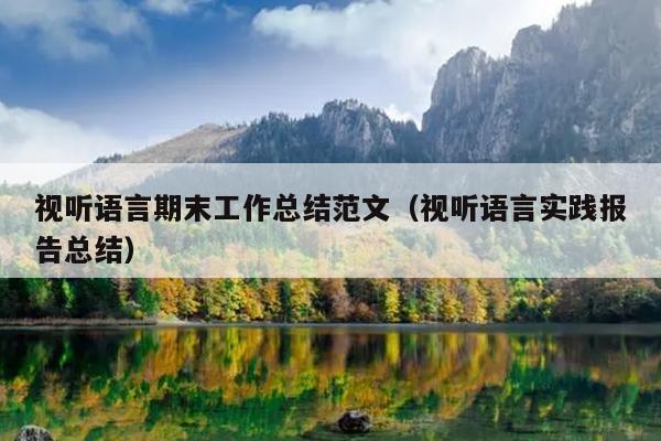 视听语言期末工作总结范文(视听语言实践报告总结)