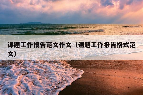 课题工作报告范文作文(课题工作报告格式范文)