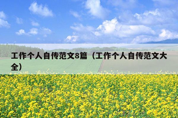 工作个人自传范文8篇(工作个人自传范文大全)