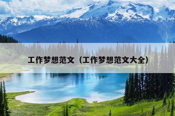 工作梦想范文(工作梦想范文大全)