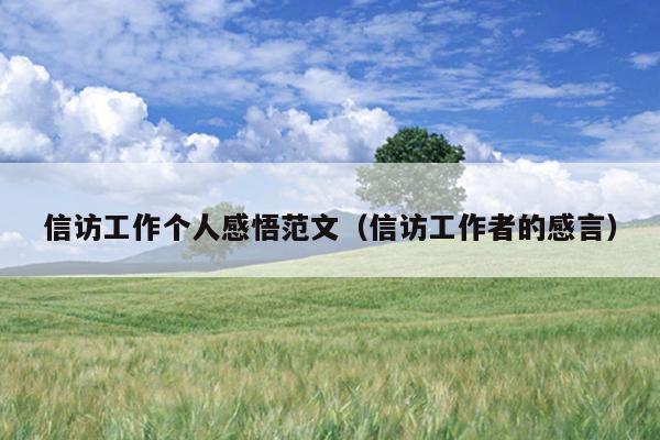 信访工作个人感悟范文(信访工作者的感言)