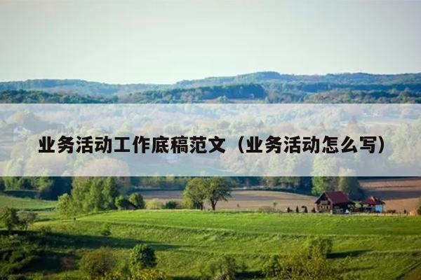 业务活动工作底稿范文(业务活动怎么写)