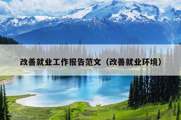 改善就业工作报告范文(改善就业环境)