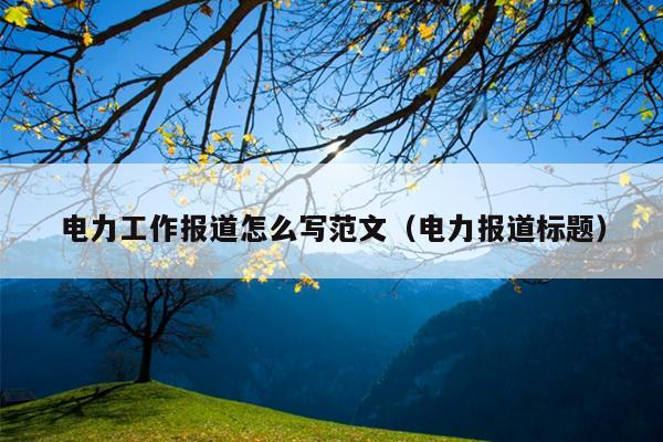 电力工作报道怎么写范文(电力报道标题)
