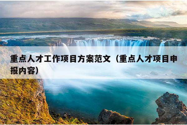重点人才工作项目方案范文(重点人才项目申报内容)