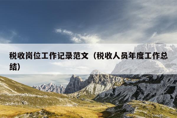 税收岗位工作记录范文(税收人员年度工作总结)