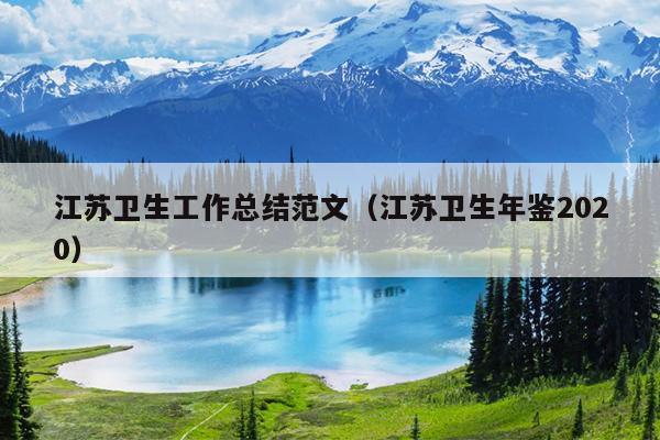 江苏卫生工作总结范文(江苏卫生年鉴2020)
