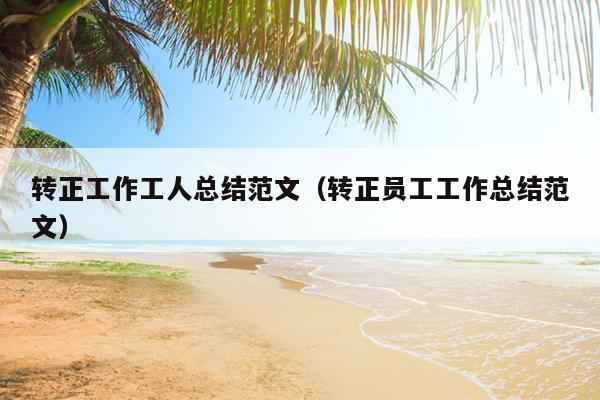 转正工作工人总结范文(转正员工工作总结范文)