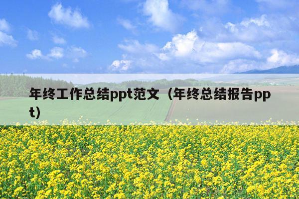 年终工作总结ppt范文(年终总结报告ppt)