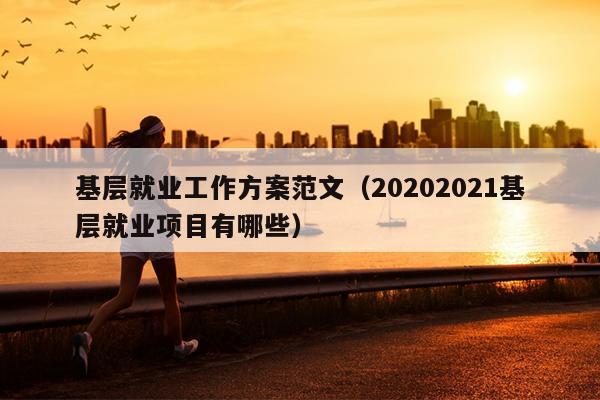 基层就业工作方案范文(20202021基层就业项目有哪些)