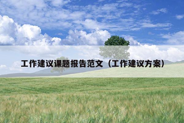 工作建议课题报告范文(工作建议方案)