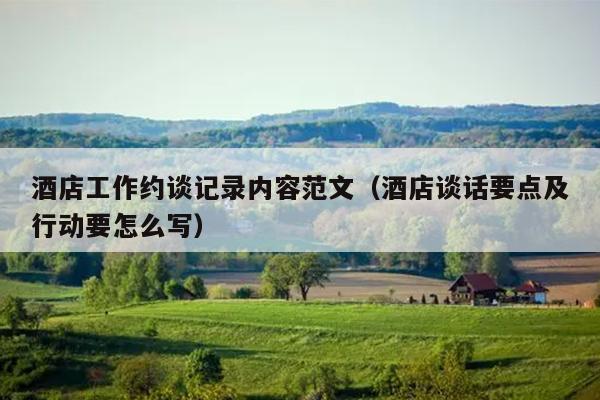酒店工作约谈记录内容范文(酒店谈话要点及行动要怎么写)