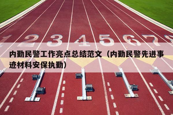 内勤民警工作亮点总结范文(内勤民警先进事迹材料安保执勤)