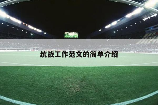 统战工作范文的简单介绍