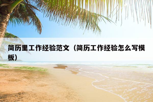 简历里工作经验范文(简历工作经验怎么写模板)