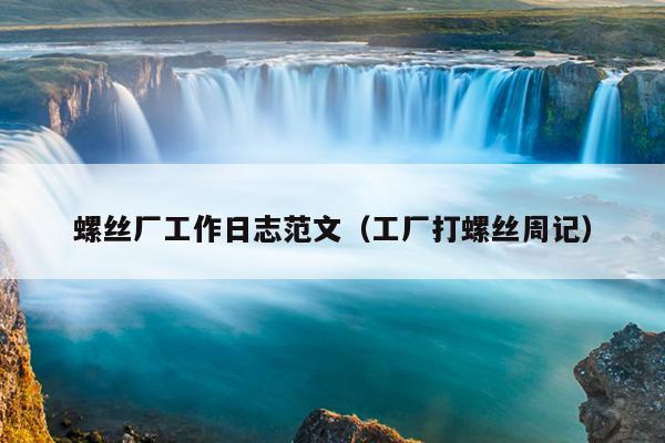 螺丝厂工作日志范文(工厂打螺丝周记)