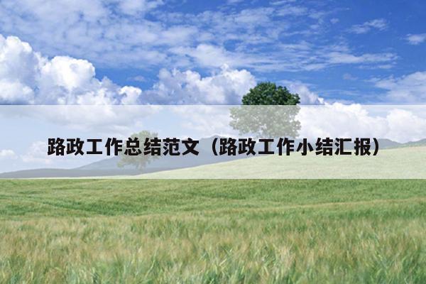 路政工作总结范文(路政工作小结汇报)