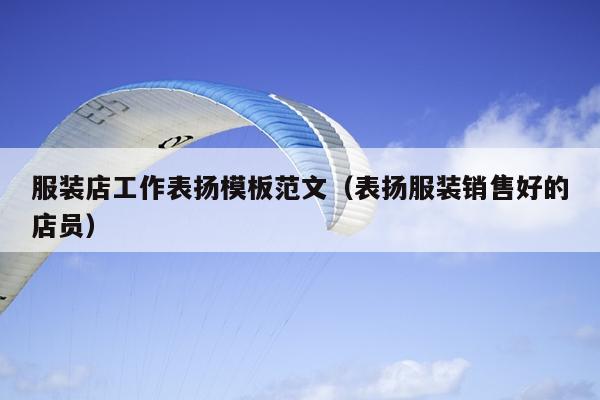 服装店工作表扬模板范文(表扬服装销售好的店员)