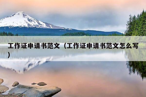 工作证申请书范文(工作证申请书范文怎么写)