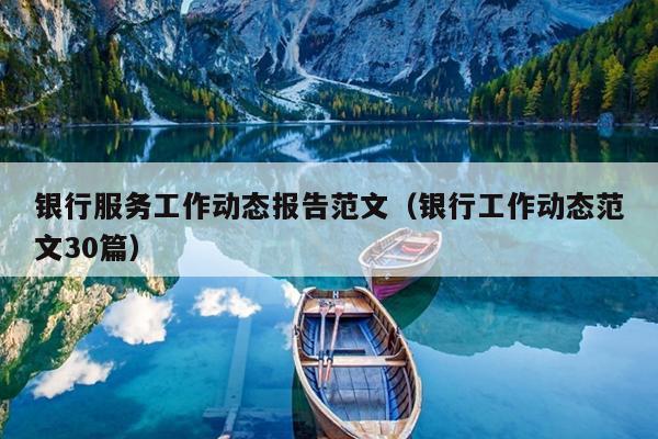 银行服务工作动态报告范文(银行工作动态范文30篇)