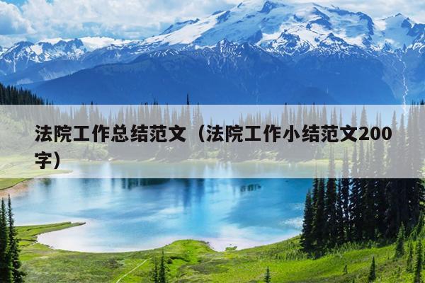 法院工作总结范文(法院工作小结范文200字)
