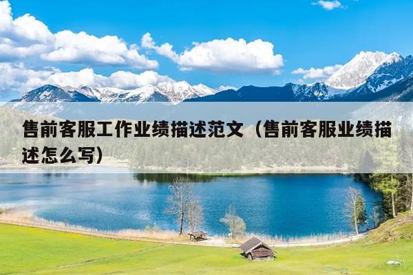 售前客服工作业绩描述范文(售前客服业绩描述怎么写)