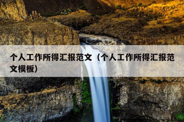个人工作所得汇报范文(个人工作所得汇报范文模板)