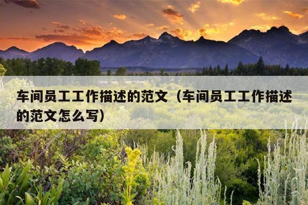 车间员工工作描述的范文(车间员工工作描述的范文怎么写)