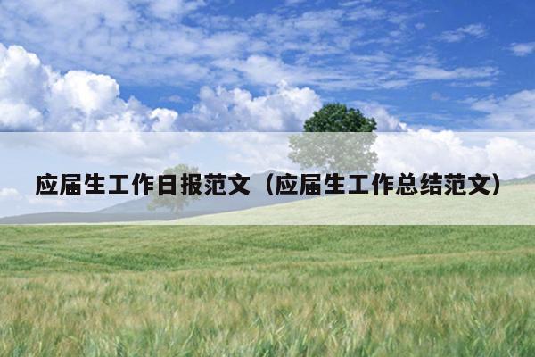 应届生工作日报范文(应届生工作总结范文)