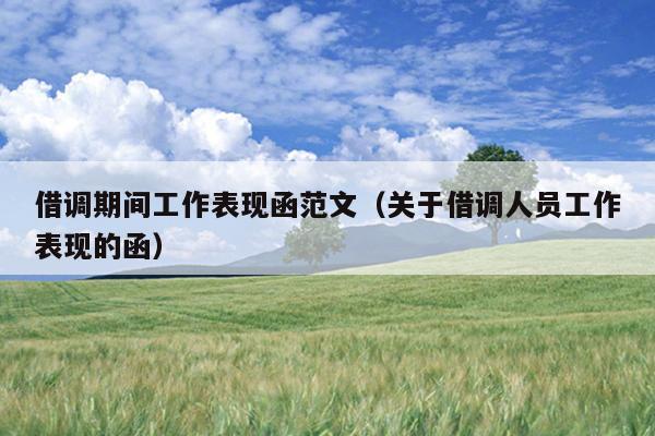 借调期间工作表现函范文(关于借调人员工作表现的函)
