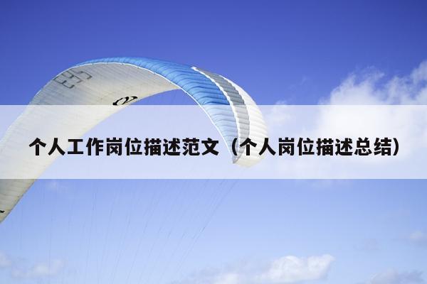 个人工作岗位描述范文(个人岗位描述总结)