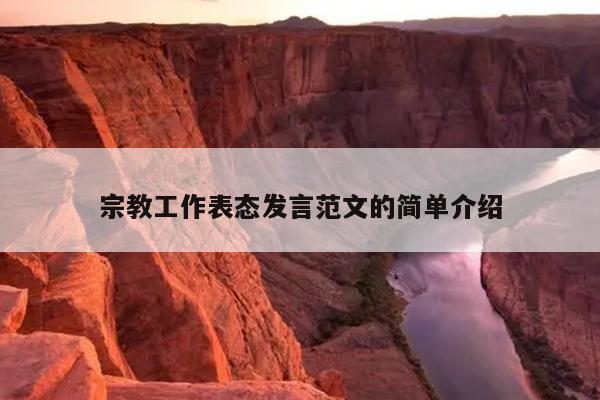 宗教工作表态发言范文的简单介绍