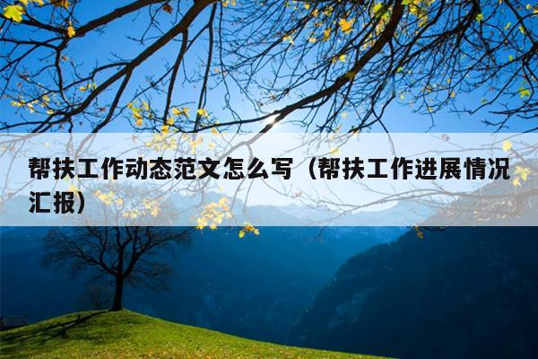 帮扶工作动态范文怎么写(帮扶工作进展情况汇报)