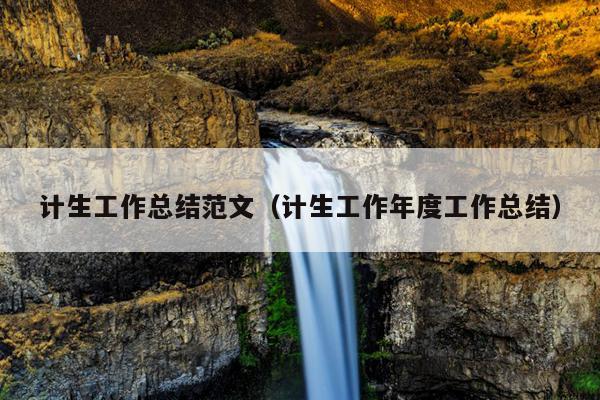 计生工作总结范文(计生工作年度工作总结)