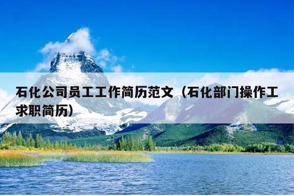 石化公司员工工作简历范文(石化部门操作工求职简历)