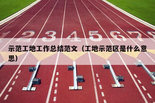 示范工地工作总结范文(工地示范区是什么意思)