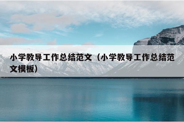 小学教导工作总结范文(小学教导工作总结范文模板)