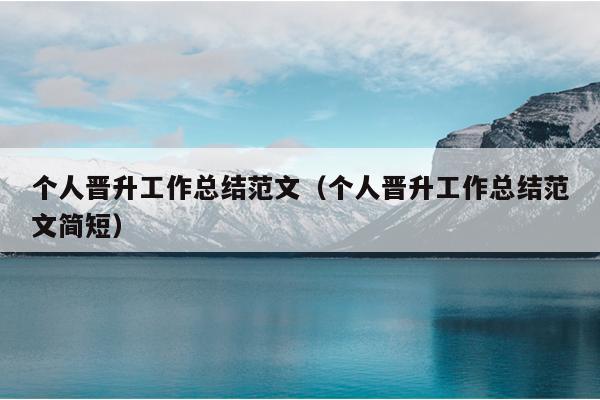个人晋升工作总结范文(个人晋升工作总结范文简短)