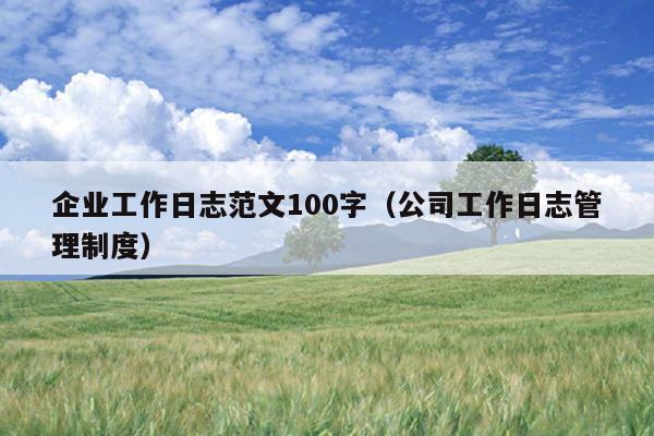 企业工作日志范文100字(公司工作日志管理制度)
