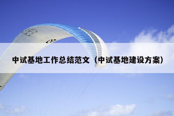 中试基地工作总结范文(中试基地建设方案)