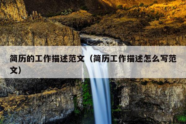 简历的工作描述范文(简历工作描述怎么写范文)